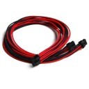 XFX Pro GPU PCIe Dual 6+2 Pin Modular Power Supply PSU Single Sleeved Cables (Red/Black)