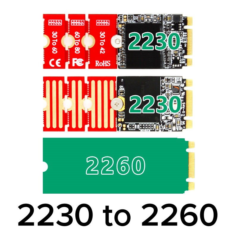 M.2 NVMe SSD 2260-2280 2242-2280 2230-2280 2230-2260 Universal Adapter