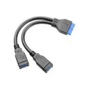 Motherboard USB 3.0 19-Pin to USB3.0 x 2 Cable Adaptor