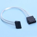 Premium Silver Wire 4-Pin Molex to SATA Cable