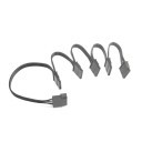 Premium Ribbon Wire 4-Pin Molex to 5x SATA Adapter Cable (Black)