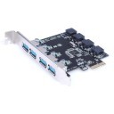 PCI-E 1X to 4 x 5Gbps SuperSpeed USB 3.0 Type-A Ports Extension Card
