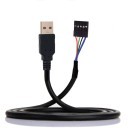 USB 2.0 2.54mm 5 Pin Internal Header to USB Type A Adapter Cable 50cm