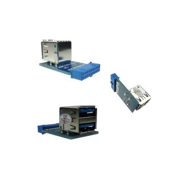 Internal USB 19 Pin to Double 2 x USB Type A Female Adapter PCB Board