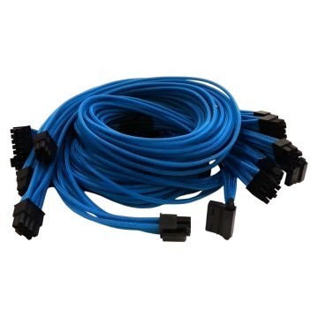 Premium Single Sleeved Modular Cables Set UV Blue for OCZ