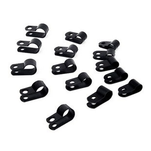Black Wire Saddle Clipping Cable Clamp - Black