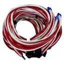 Single Sleeved Modular Cables Red White for Silverstone