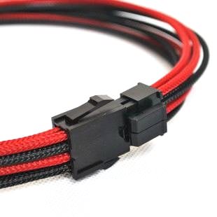 Premium Single Braid Sleeved CPU 8-Pin (4+4) Extension Cable (Black/Red)