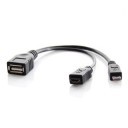 USB Type-A Female to Dual Micro-USB Male Cable Adaptor