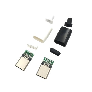 USB 3.1 Type C OTG PCB Gold Plated Male Connector with Housing