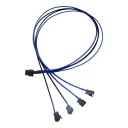 6 Pin Modular PSU Single Sleeved 4 x Fan Cables