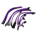 Premium Single Sleeved Modular Cables Set Purple for Silverstone