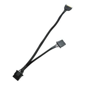 SATA Power to Dual 4 Pin Molex Cable Adapter