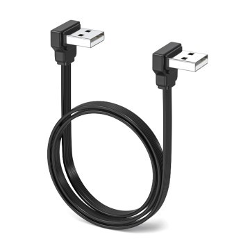 Ultra Soft USB 2.0 Type A to A Silicone Ribbon Cable Dual Down Angle
