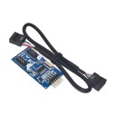 9Pin USB 2.0 Header Male to 2 Female Extension Adapter Port Multiplier