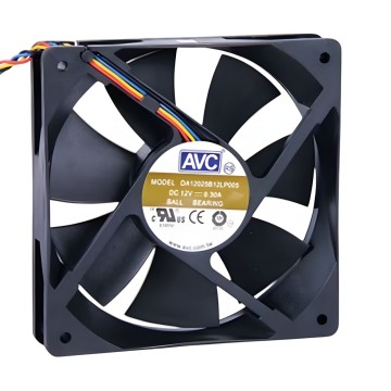 AVC 120mm x 25mm 4 Wire Ball Bearing Ultra Silent PWM Fan