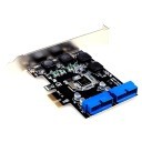 PCIE 1X to Dual 5Gbps USB 3.0 Internal 20 Pin Header Extension Card