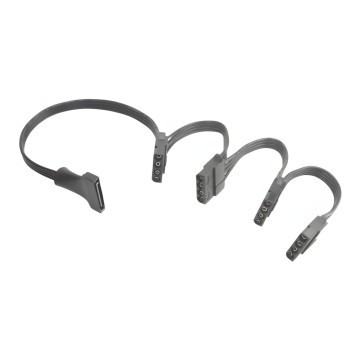 Premium Ribbon Wire 5 Pin SATA to 4x 4 Pin Molex Adapter Cable Black