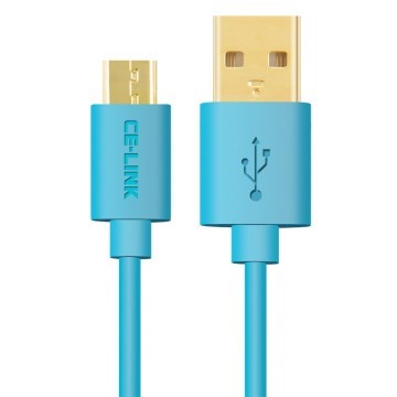 Premium Micro USB Fast Charge Cable with Gold Plated Connector (Blue)